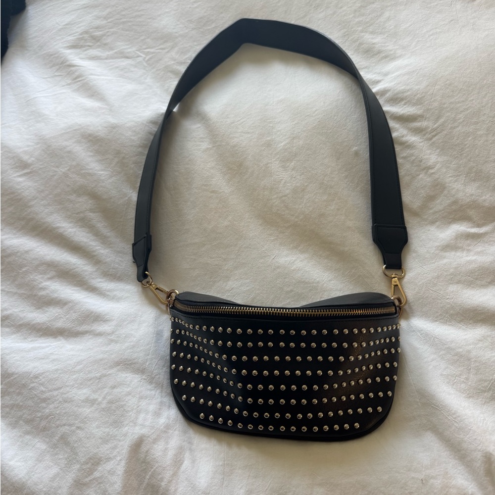 Studded Black Crossbody Bag